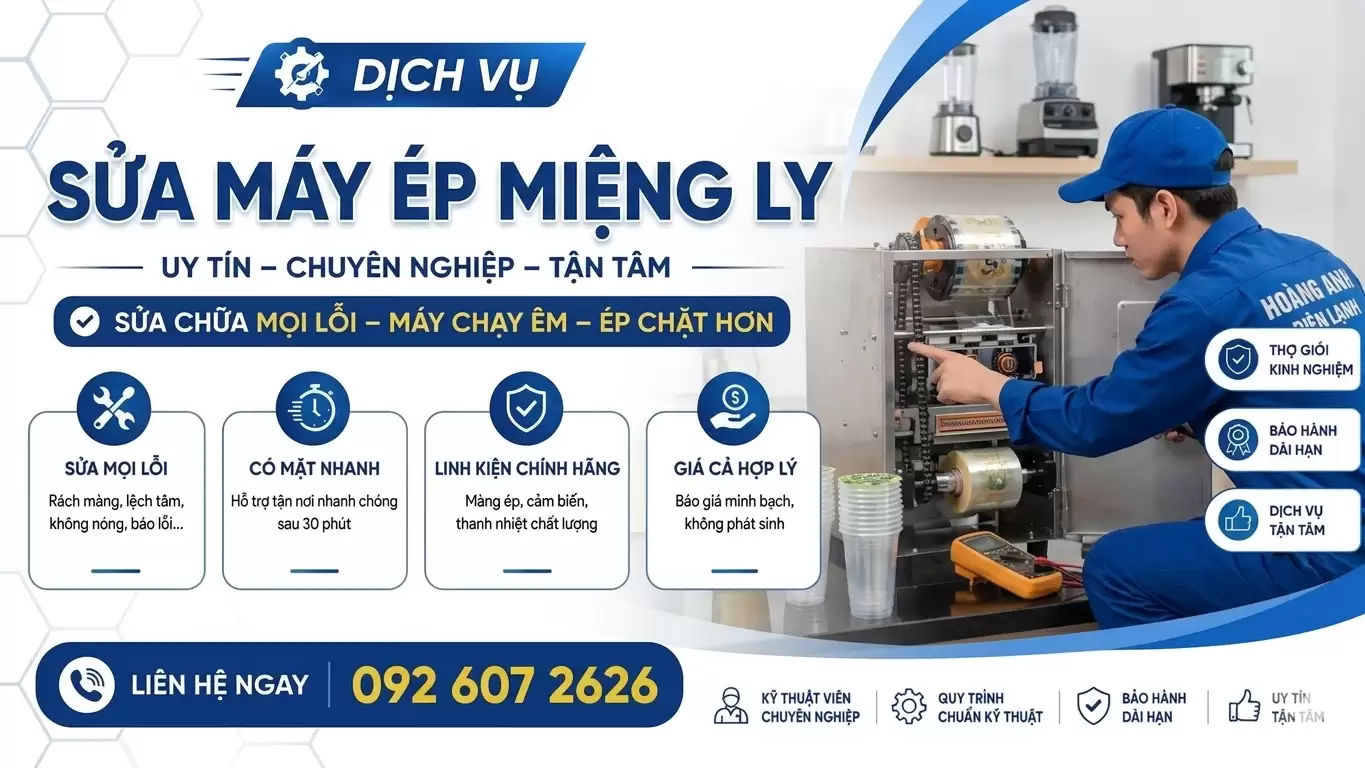 Sửa máy ép miệng ly