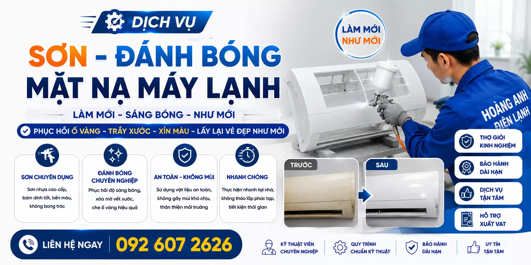 Đánh Bóng Mặt Nạ Máy Lạnh